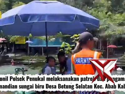 Personil Polsek Penukal Melaksanakan Patroli Dan Pengamanan Di Sungai Biru