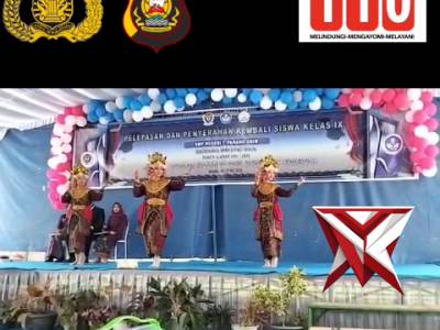 BP 16. Bhabinkamtibmas hadir dalam acara pelepasan dan penyerahan kembali siswa/siswi kelas IX SMP N