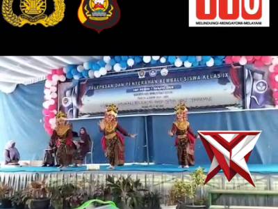 BTA 17. Bhabinkamtibmas hadir dalam acara pelepasan dan penyerahan kembali siswa/siswi kelas IX SMP