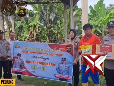 GIAT BANSOS POLSEK BP PELIUNG DALAM RANGKA HUT BHYANGKARA KE 80 - PoliceTube