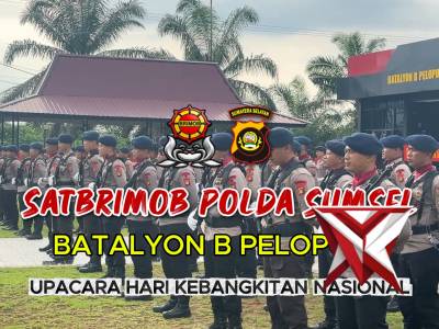Satbrimob Polda SumselBatalyon B Pelopor menggelar upacara peringatan Hari Kebangkitan Nasional