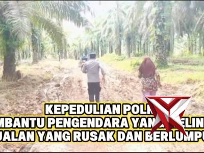 polri peduli Aipda Jefri Kurniawan Personil Polsek Belitang III saat sedang melaksanakan patroli mel