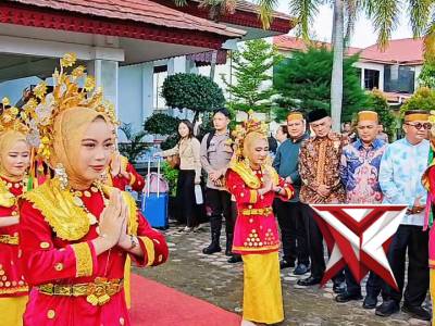 Penyambutan Kapolda Bengkulu di Bandara Fatmawati Soekarno Bengkulu