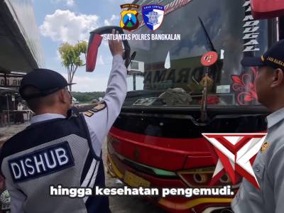 INSPEKSI KESELAMATAN RAMCHECK BERSAMA INSTANSI TERKAIT SATLANTAS POLRES BANGKALAN