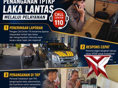 Polres Minahasa Laksanakan Latihan/Simulasi Penanganan TPTKP Laka lantas Melalui Layanan  110