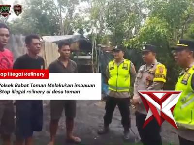 Polsek babat toman melakukan giat himbauan illegal drilling