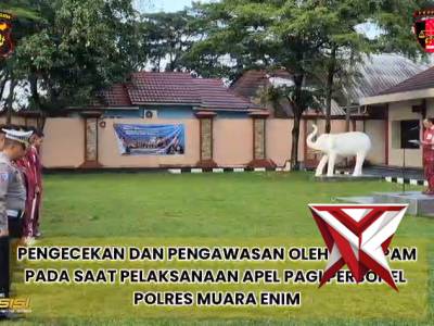 Sipropam Polres Muara Enim melaksanakan pengawasan apel pagi pers Polres Muara Enim - PoliceTube