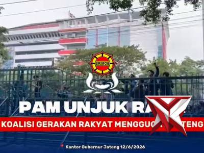 Satbrimob Polda Jateng Melaksanakan Pengamanan Unjuk Rasa Koalisi Gerakan Rakyat Menguggat Jateng