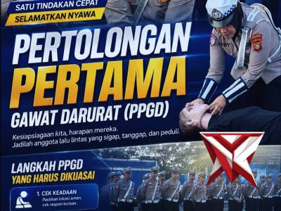 Ditlantas Polda Sumsel melaksanakan latihan Pertolongan Pertama Gawat Darurat (PPGD).