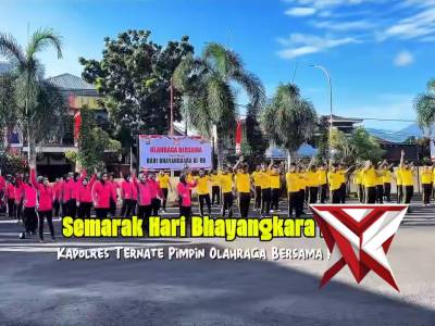 Olahraga bersama dlm rangka HUT Bhayangkara ke-80