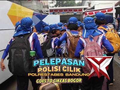 Pelepasan tim Polisi Cilik Polrestabes Bandung Goes To Cikeas Bogor