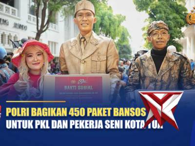 POLRI BAGIKAN 450 PAKET BANSOS UNTUK PKL DAN PEKERJA SENI KOTA TUA | NTMC POLRI