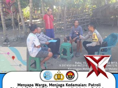 Menyapa, Menjaga Kedamaian: Patroli Dialogis Polsek Weliman Pererat Kedekatan Polri dan Masyarakat