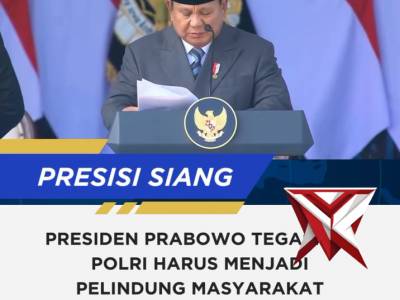 Pada momentum peringatan Hari Bhayangkara ke-80, Presiden Republik Indonesia, Prabowo Subianto,