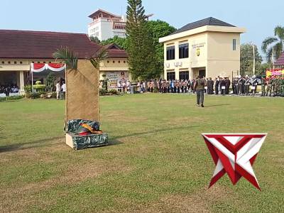 Upacara HUT Bhayangkara ke 80 di Polres Prabumulih