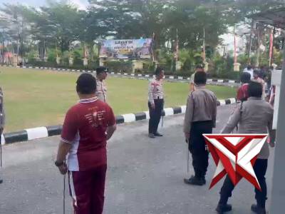 Latihan gladi bersih penerimaan dan pelepasan Kapolres Prabumulih (Wakapolres)