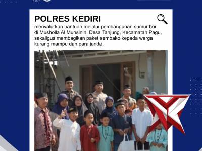 Polres Kediri Bangun Sumur Bor dan Salurkan Bantuan Sosial, Wujud Nyata Kepedulian Polri untuk Masya
