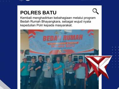Bedah Rumah Bhayangkara Polres Batu, Wujud Nyata Kepedulian Polri Hadirkan Harapan Baru