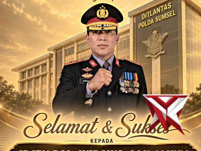 Ditlantas Polda Sumatera Selatan mengucapkan selamat dan sukses kepada Irjen Pol. Wibowo S.I.K,M.Hum