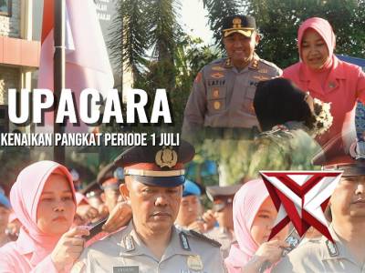 Polres Probolinggo menggelar Upacara Kenaikan Pangkat (UKP) Periode 1 Juli 2026