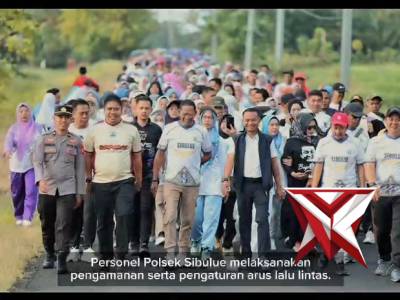 Jalan Santai Beramal Tahun 2026 yang berlangsung di Desa Tunrung Tellue, Kecamatan Sibulue