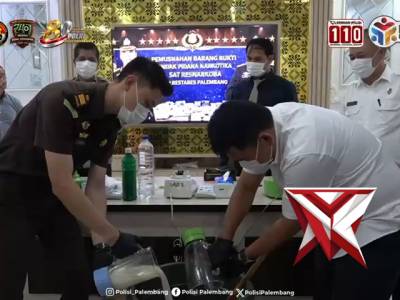 Polrestabes Palembang Musnahkan 164,35 Gram Sabu, Wujud Komitmen Tegas Memberantas Peredaran Narkoti