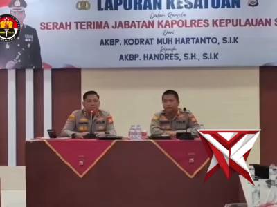 penyambutan Kapolres Kepulauan Sula yang baru, AKBP Handres, S.H., S.I.K.