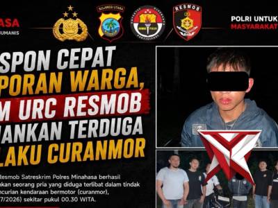 ? RESPON CEPAT LAPORAN WARGA, TIM URC RESMOB AMANKAN TERDUGA PELAKU CURANMOR ?