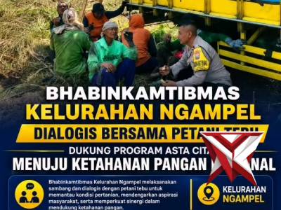 Bhabinkamtibmas Kelurahan Ngampel dialogis bersama petani tebu dukung Program Asta Cita