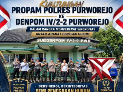 ?PROPAM POLRES PURWOREJO PERKUAT SINERGI BERSAMA DENPOM IV/2-2 PURWOREJO