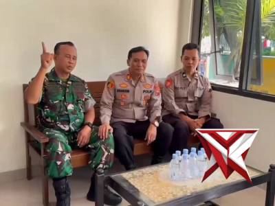 Silaturahmi Kamtibmas Polsek Masaran dengan Koramil 03 Masaran bertempat di Koramil 03 Masaran