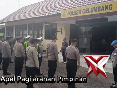 POLSEK GELUMBANG GIAT APEL PAGI PIMPINAN POLSEK