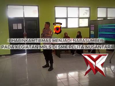 Bhabinkamtibmas Polsek Sindangbarang Menjadi Narasumber pada Kegiatan MPLS SMK Pelta Nusantara