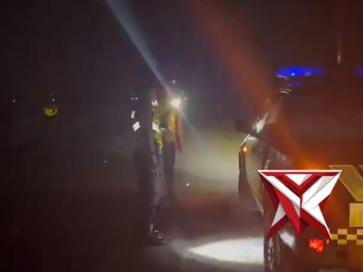 Personil Polsek belitang 1 melaksanakan giat patroli atisipasi 3C di jalan raya desa sumbersuko jaya