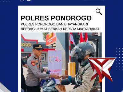 Jumat Berkah, Polres Ponorogo dan Bhayangkari Tebar Kepedulian untuk Masyarakat