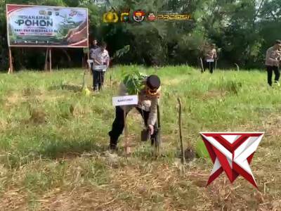 Polres Belitung Timur Tanam 150 Bibit Pohon di Kawasan Reklamasi PT Timah, Wujud Kepedulian Lingkung