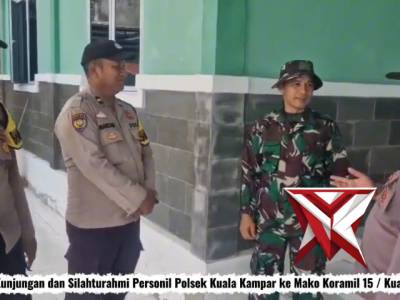 Kegiatan kunjungan dan silahturahmi polsek kuala kampar ke mako koramil 15/